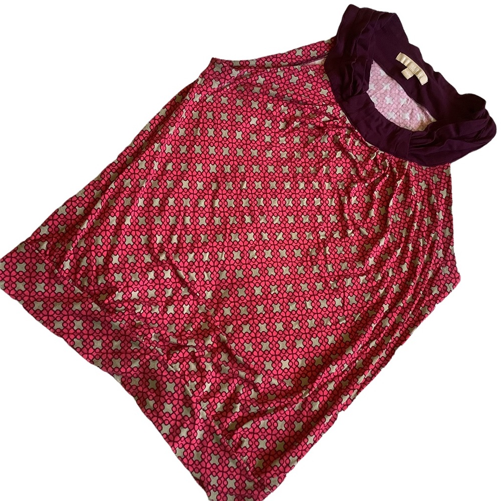 Banana Republic Factory Geometric Print Top Rayon Spandex